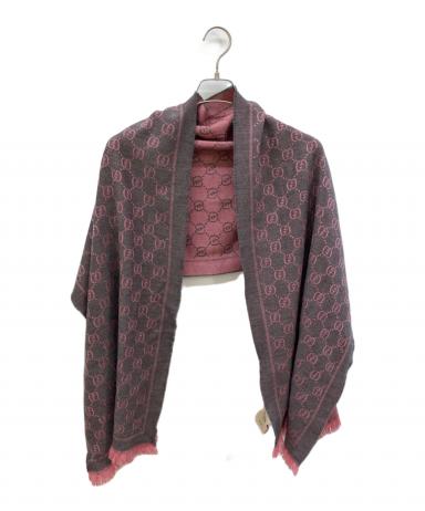 中古・古着通販】GUCCI (グッチ) GGウールマフラー ピンク サイズ