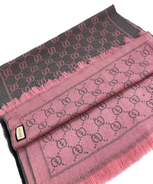 GUCCI（グッチ）GUCCI (グッチ) GGウールマフラー ピンク サイズ:-の古着・服飾アイテム