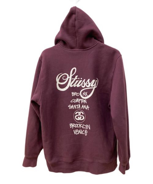 stussy（ステューシー）stussy (ステューシー) BASIC STUSSY ZIP HOODIE パープル サイズ:XLの古着・服飾アイテム