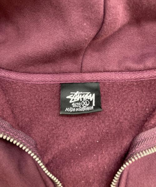 stussy（ステューシー）stussy (ステューシー) BASIC STUSSY ZIP HOODIE パープル サイズ:XLの古着・服飾アイテム
