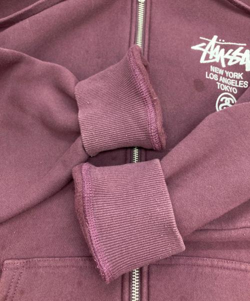stussy（ステューシー）stussy (ステューシー) BASIC STUSSY ZIP HOODIE パープル サイズ:XLの古着・服飾アイテム