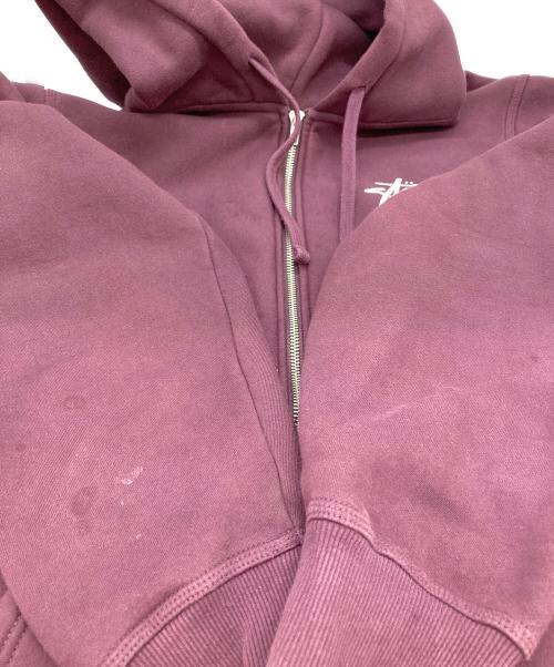 stussy（ステューシー）stussy (ステューシー) BASIC STUSSY ZIP HOODIE パープル サイズ:XLの古着・服飾アイテム