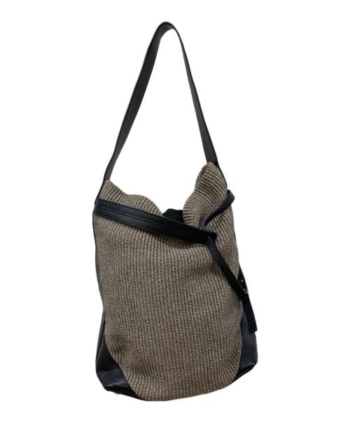 discord Yohji Yamamoto（ディスコード ヨウジヤマモト）discord Yohji Yamamoto (ディスコード ヨウジヤマモト) レザー切替ペーパーバッグ ブラックの古着・服飾アイテム