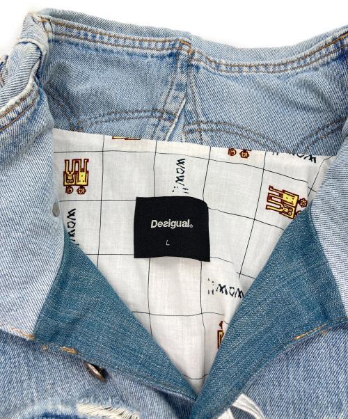 Desigual（デシグアル）Desigual (デシグアル) 再構築デニムジャケット ブルー サイズ:Lの古着・服飾アイテム