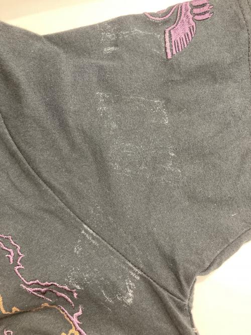 絡繰魂（カラクリタマシイ）絡繰魂 (カラクリダマシイ) 刺繍Tシャツ ブラック サイズ:XLの古着・服飾アイテム