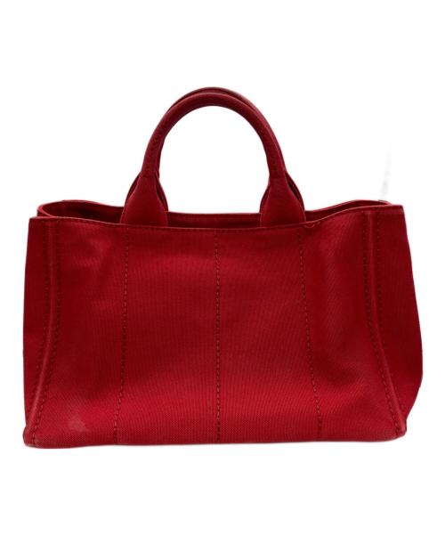 PRADA（プラダ）PRADA (プラダ) キャンバストートバッグ レッドの古着・服飾アイテム