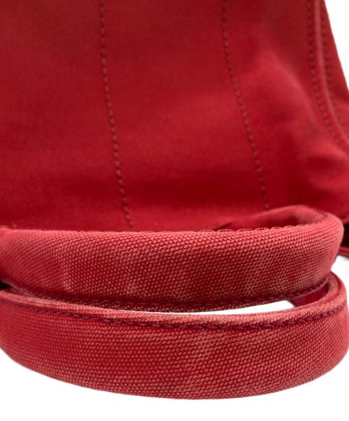 PRADA（プラダ）PRADA (プラダ) キャンバストートバッグ レッドの古着・服飾アイテム