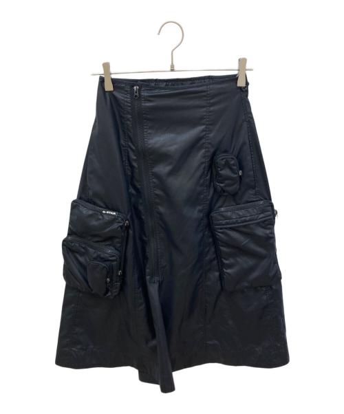 G-STAR RAW（ジースターロゥ）G-STAR RAW (ジースターロゥ) マルチポケットジップスカート ブラック サイズ:XSの古着・服飾アイテム