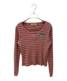 Hysteric Glamour（ヒステリックグラマー）の古着「スナップマルチボーダーカットソー」｜レッド