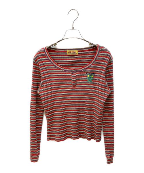 Hysteric Glamour（ヒステリックグラマー）Hysteric Glamour (ヒステリックグラマー) スナップマルチボーダーカットソー レッド サイズ:FREEの古着・服飾アイテム