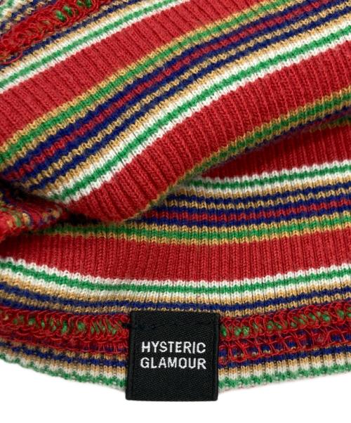 Hysteric Glamour（ヒステリックグラマー）Hysteric Glamour (ヒステリックグラマー) スナップマルチボーダーカットソー レッド サイズ:FREEの古着・服飾アイテム