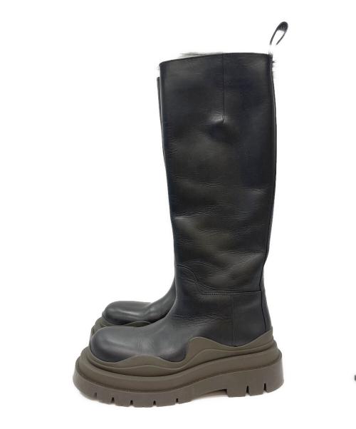 BOTTEGA VENETA（ボッテガベネタ）BOTTEGA VENETA (ボッテガベネタ) タイヤチェルシーロングブーツ ブラック サイズ:37の古着・服飾アイテム