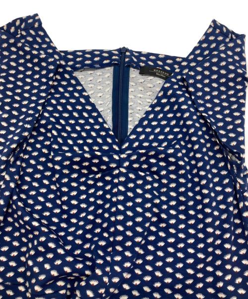 WEEKEND Max Mara（ウィークエンド マックスマーラ）Weekend Max Mara (ウィークエンド マックスマーラ) フレンチスリーブ総柄ワンピース ブルー サイズ:不明の古着・服飾アイテム