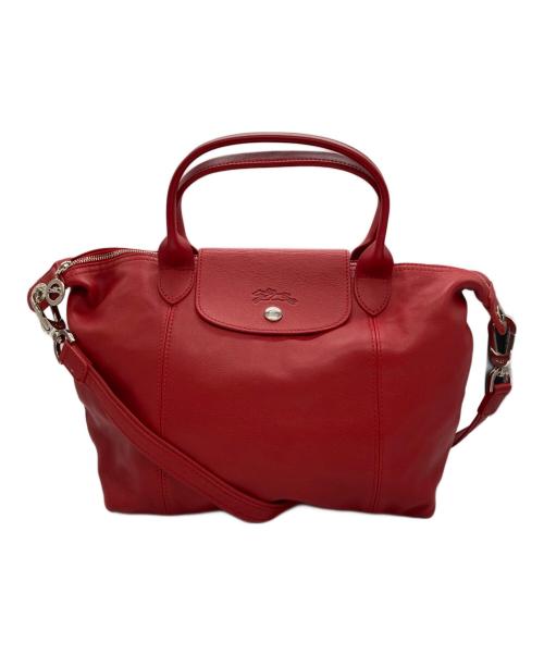 LONGCHAMP（ロンシャン）LONGCHAMP (ロンシャン) ル・プリアージュ・キュイール/2wayレザーバッグ レッド サイズ:-の古着・服飾アイテム
