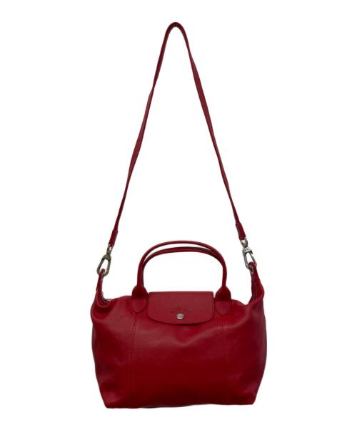 LONGCHAMP（ロンシャン）LONGCHAMP (ロンシャン) ル・プリアージュ・キュイール/2wayレザーバッグ レッド サイズ:-の古着・服飾アイテム