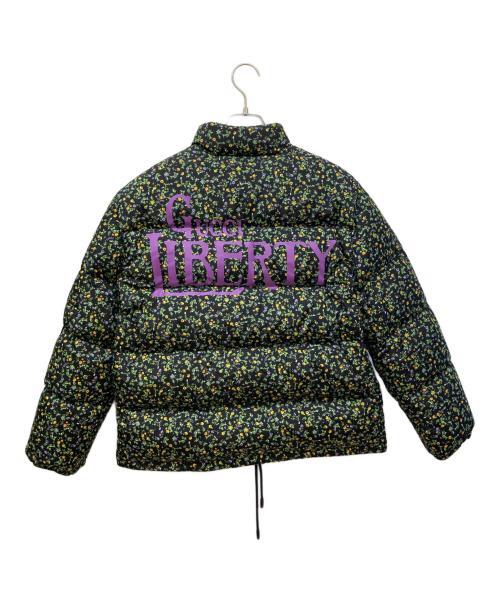 GUCCI（グッチ）GUCCI (グッチ) LIBERTY (リバティ) ダウンジャケット ブラック×グリーン サイズ:42の古着・服飾アイテム