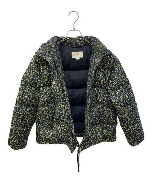 GUCCI（グッチ）GUCCI (グッチ) LIBERTY (リバティ) ダウンジャケット ブラック×グリーン サイズ:42の古着・服飾アイテム