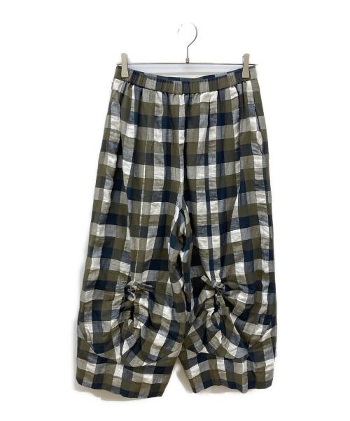 慈雨（ジウ）慈雨 (ジウ) バックリボンパンツ カーキ サイズ:40の古着・服飾アイテム