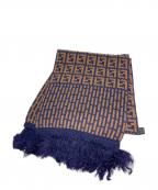 FENDIフェンディ）の古着「マフラー」｜ブラウン×ネイビー