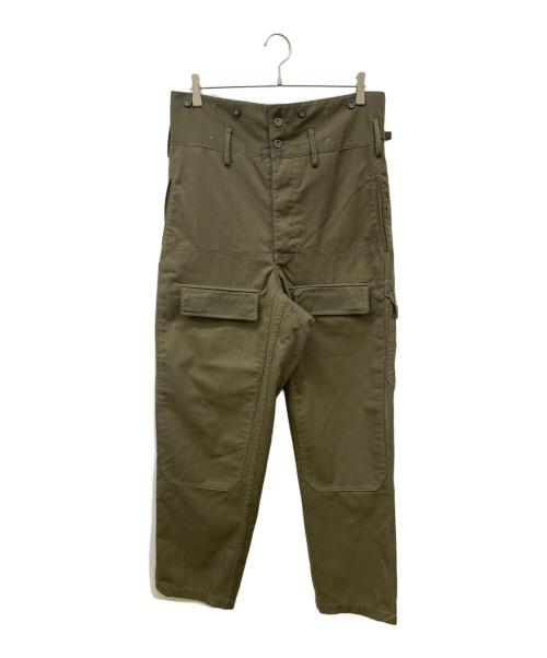 USED（ユーズド）USED (ユーズド) ダブルニーミリタリーパンツ グリーン サイズ:Lの古着・服飾アイテム