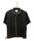 yoshio kuboヨシオクボ）の古着「GEOMETRIC EMBROIDERY S/S SHT」｜ブラック