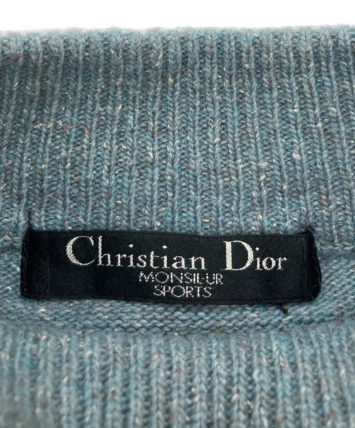Christian Dior MONSIEUR（クリスチャンディオールムッシュ）Christian Dior MONSIEUR (クリスチャンディオールムッシュ) メランジアーガイルニット ブルー サイズ:Lの古着・服飾アイテム