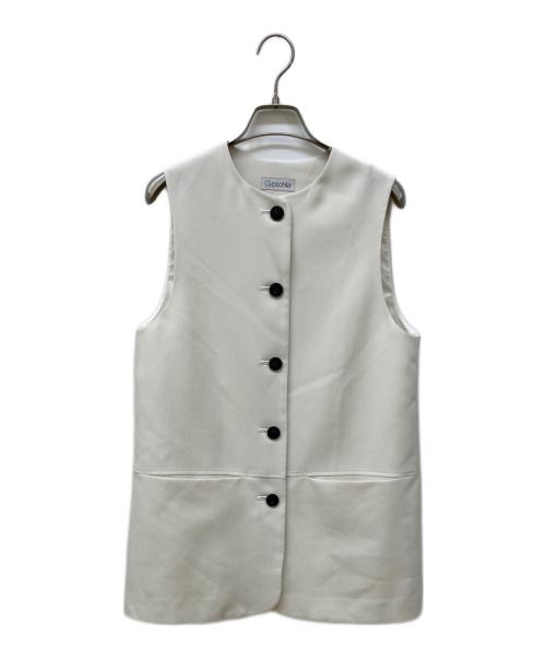 Gypsohila（ジプソフィア）Gypsohila (ジプソフィア) ラウンドカラーベスト ホワイト サイズ:Freeの古着・服飾アイテム