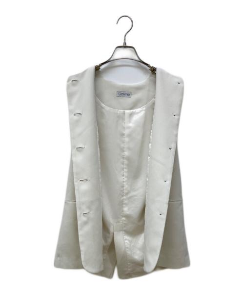 Gypsohila（ジプソフィア）Gypsohila (ジプソフィア) ラウンドカラーベスト ホワイト サイズ:Freeの古着・服飾アイテム