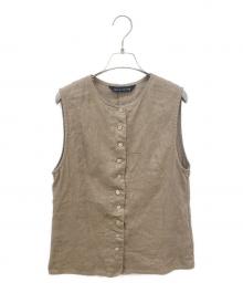 mizuiro-ind（ミズイロインド）の古着「リネンノースリーブシャツ」｜ブラウン