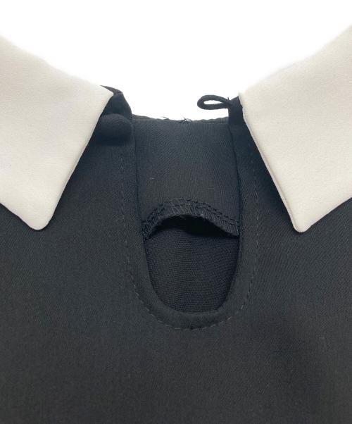 trefle（トレフル）trefle (トレフル) ビッグカラーノースリーブブラウス ブラック サイズ:1の古着・服飾アイテム