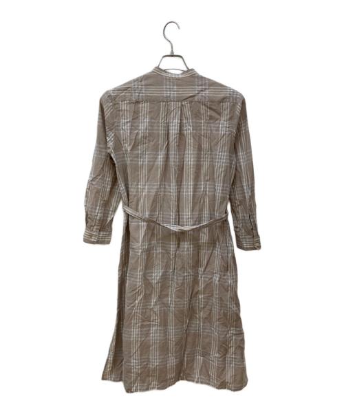 theory（セオリー）theory (セオリー) リネンブレンドチェックワンピース ブラウン サイズ:XSの古着・服飾アイテム