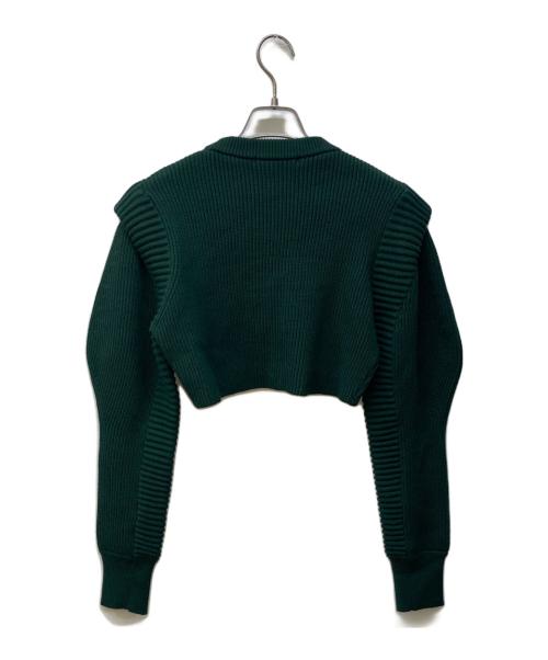 UN3D.（アンスリード）UN3D. (アンスリード) ショート丈ニット グリーン サイズ:FREEの古着・服飾アイテム