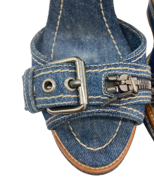 MIU MIU（ミュウミュウ）MIU MIU (ミュウミュウ) デニム地サンダル インディゴ サイズ:38の古着・服飾アイテム