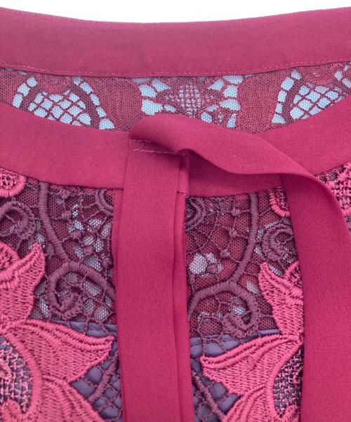 GRACE CONTINENTAL（グレースコンチネンタル）GRACE CONTINENTAL (（グレースコンチネンタル) ノースリーブレースドレス レッド サイズ:Sの古着・服飾アイテム