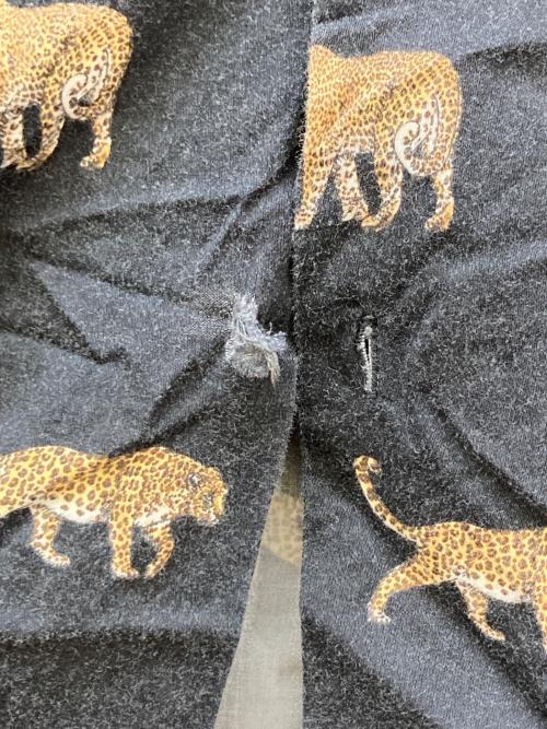 Schott（ショット）Schott (ショット) レオパードハワイアンシャツ ブラック サイズ:Lの古着・服飾アイテム