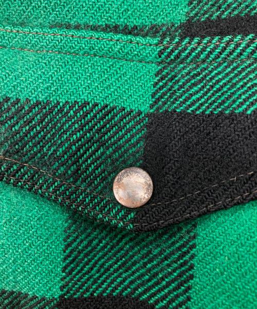 Hirsch weis（ハーシュワイス）Hirsch weis (ハーシュワイス) マッキーノジャケット グリーン×ブラック サイズ:不明の古着・服飾アイテム