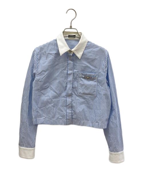 VERSACE（ヴェルサーチェ）VERSACE (ヴェルサーチェ) Oxford Shirt ホワイト×スカイブルー サイズ:38の古着・服飾アイテム