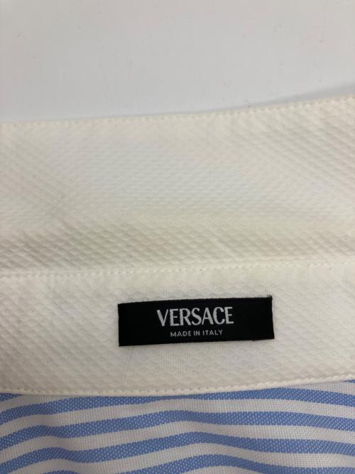 VERSACE（ヴェルサーチェ）VERSACE (ヴェルサーチェ) Oxford Shirt ホワイト×スカイブルー サイズ:38の古着・服飾アイテム