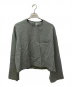 SOFTHYPHENソフトハイフン）の古着「NOCOLLAR PULLOVER SHIRT JACKET」｜グリーン