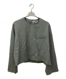SOFTHYPHEN（ソフトハイフン）の古着「NOCOLLAR PULLOVER SHIRT JACKET」｜グリーン