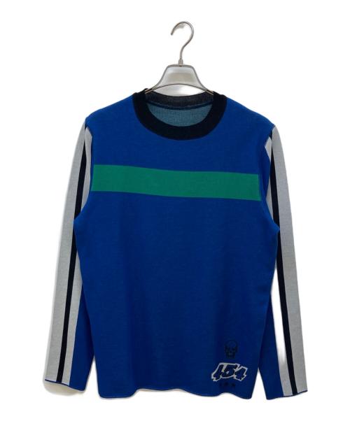 lucien pellat-finet（ルシアン・ペラフィネ）lucien pellat-finet (ルシアン・ペラフィネ) コットンニット ブルー サイズ:Lの古着・服飾アイテム