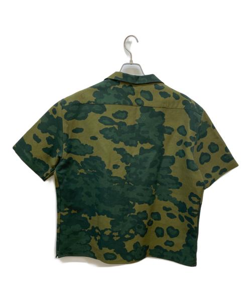 dunhill（ダンヒル）dunhill (ダンヒル) リネンブレンド総柄オープンカラーシャツ グリーン サイズ:SIZE Lの古着・服飾アイテム