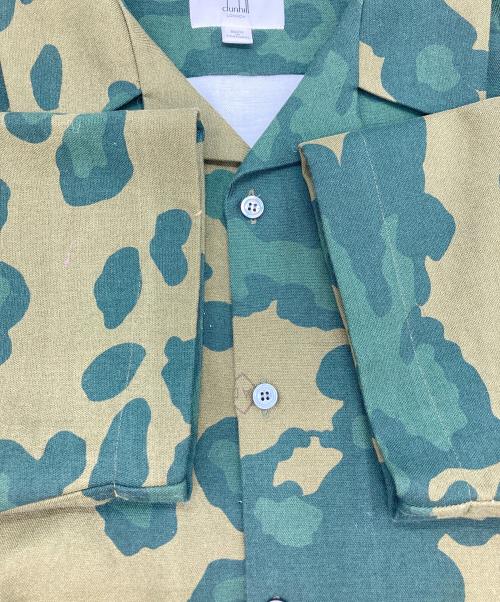 dunhill（ダンヒル）dunhill (ダンヒル) リネンブレンド総柄オープンカラーシャツ グリーン サイズ:SIZE Lの古着・服飾アイテム