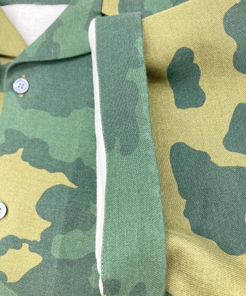 dunhill（ダンヒル）dunhill (ダンヒル) リネンブレンド総柄オープンカラーシャツ グリーン サイズ:SIZE Lの古着・服飾アイテム