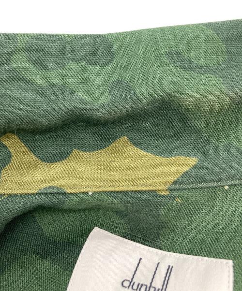 dunhill（ダンヒル）dunhill (ダンヒル) リネンブレンド総柄オープンカラーシャツ グリーン サイズ:SIZE Lの古着・服飾アイテム