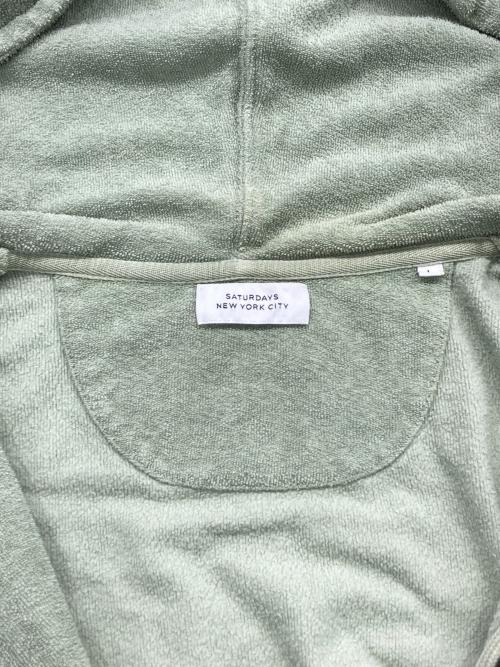 Saturdays NYC（サタデーズ ニューヨーク）Saturdays NYC (サタデーズ ニューヨーク) パイル地ジップパーカー グリーン サイズ:Lの古着・服飾アイテム