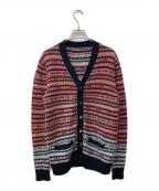 sacaiサカイ）の古着「ノルディック柄ウールニットカーディガン」｜レッド×ブラック