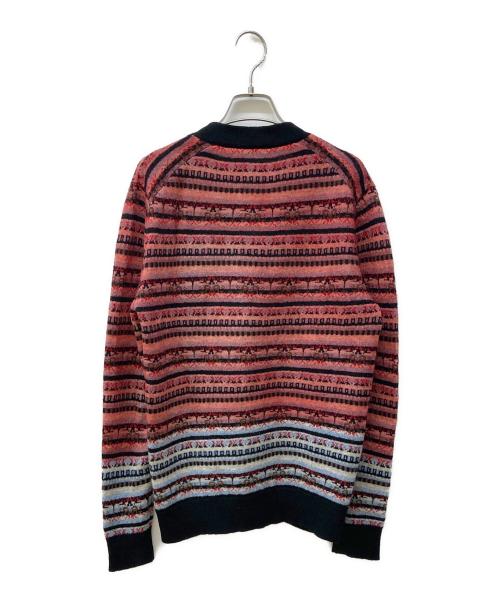 sacai（サカイ）sacai (サカイ) ノルディック柄ウールニットカーディガン レッド×ブラック サイズ:1の古着・服飾アイテム