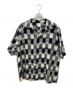 Badhiyaバディーヤ）の古着「オープンカラーチェックシャツ」｜グレー
