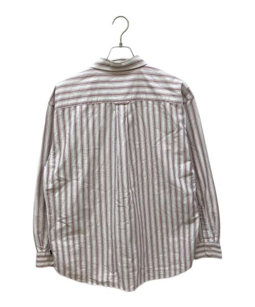stussy（ステューシー）stussy (ステューシー) ストライプシャツ ホワイト×ピンク サイズ:Mの古着・服飾アイテム